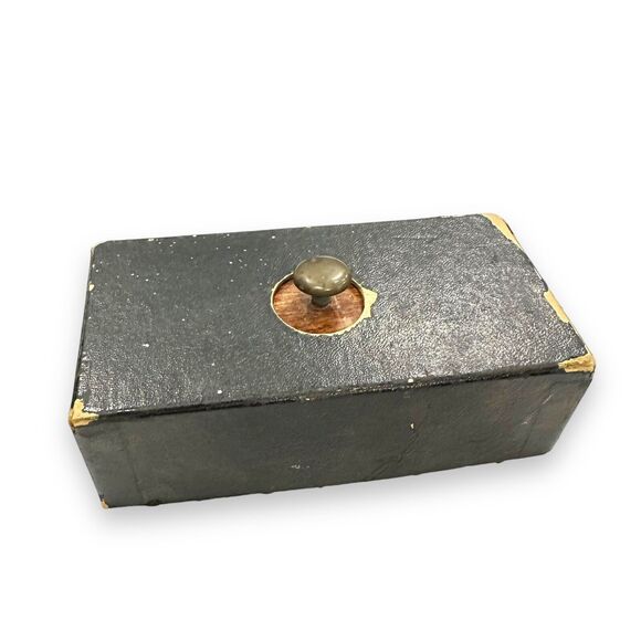 Bakelite Plastic Poker Chips w/Wood Holder Vintage Small Miniature Caddy W/Cover - Picture 13 of 14